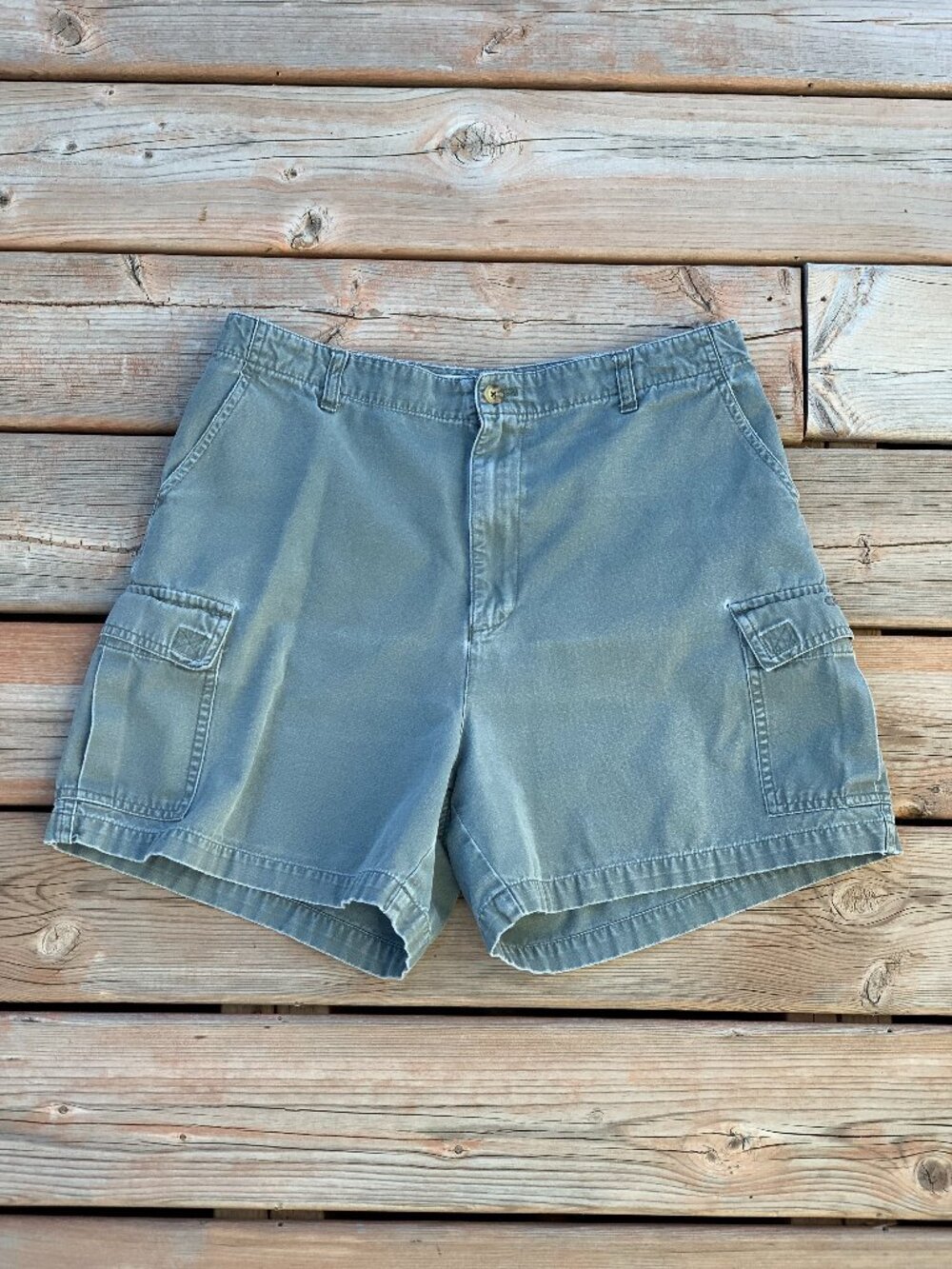 Vintage Cherokee Cargo Shorts Women 14 Khaki 100% Cotton Utility Hiking Gorpcore